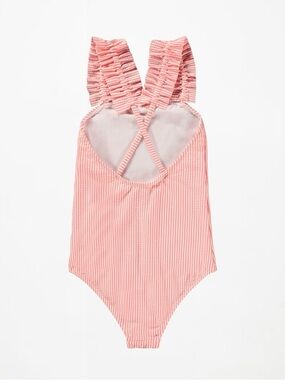 MOLO Nitika Toddler Girl One Piece Swimsuit Sz 5T NWT Meadow Stripe Pink Ruffled